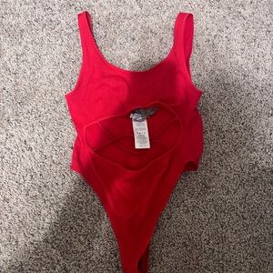 Fashion Nova Red Cut out Bodysuit
